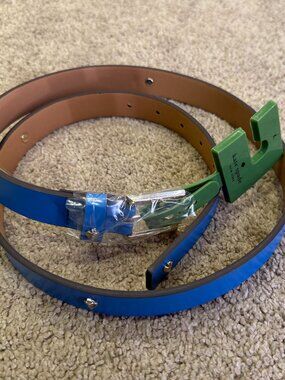 NWT Kate Spade New York Spade Stud Leather Belt Large 25mm in Riverside Color